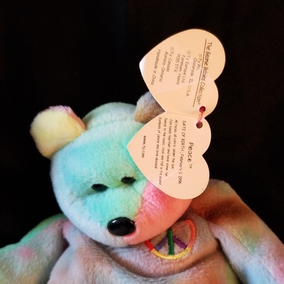 NWT RETIRED PEACE TYE-DYED Beanie baby - Picture 6 of 6
